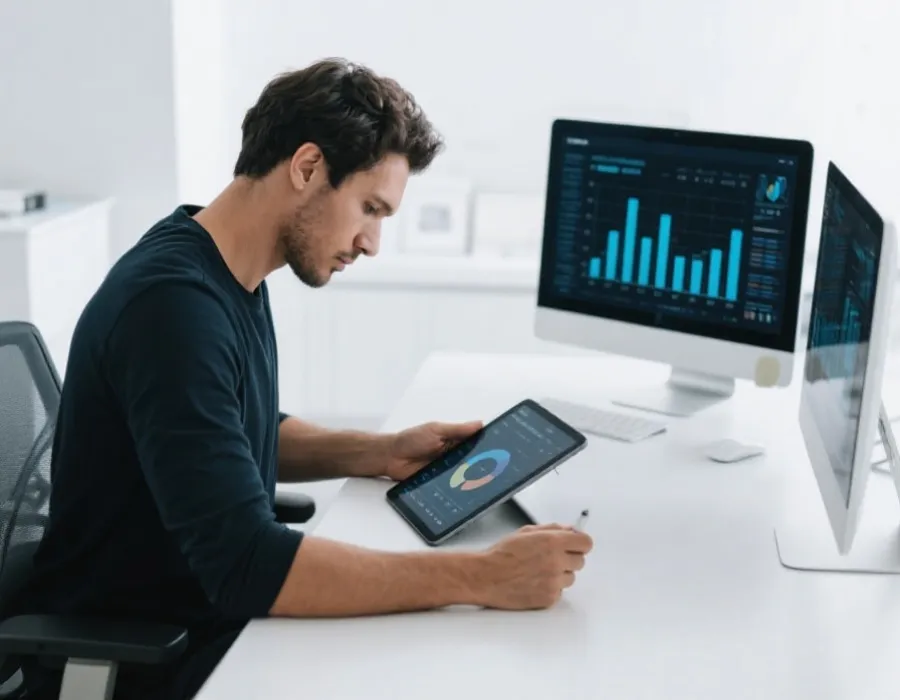 用户查看数据图表的场景示意